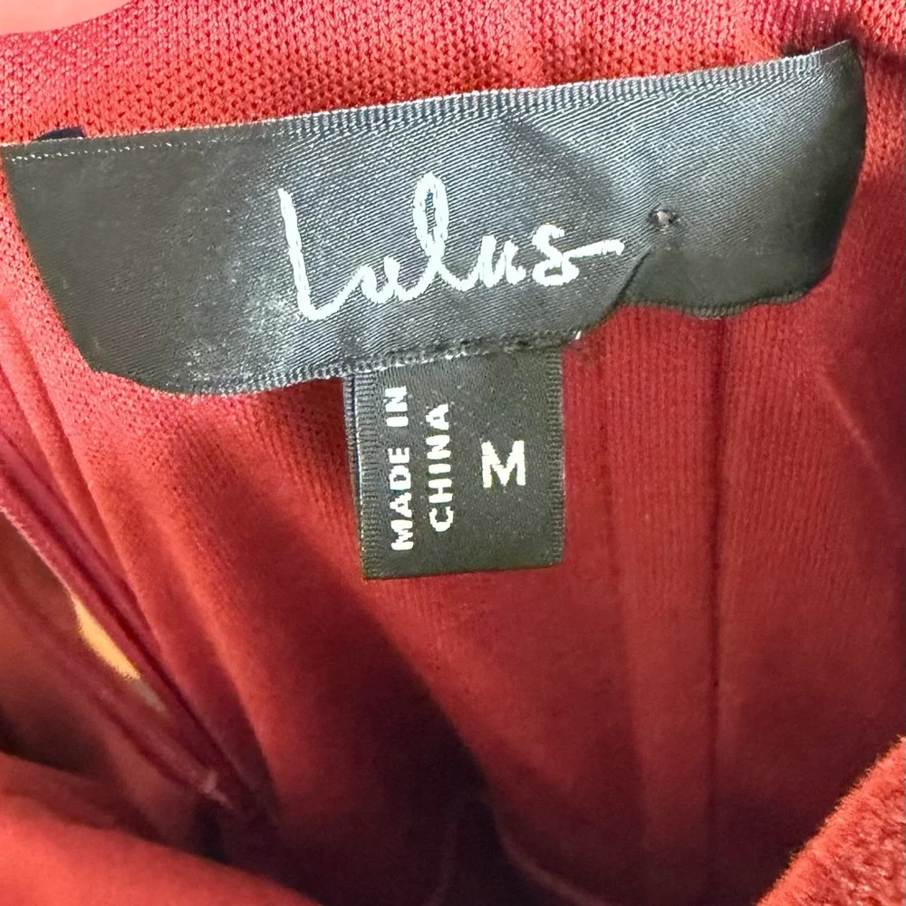 Lulu's Strapless Wine Red Dress - Picture 2 of 4